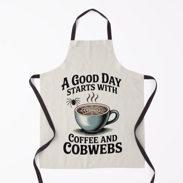 Item preview, A Good Day Starts with Coffee and Cobwebs – Funny Halloween Design designed and sold by Jollys-ArtShop.