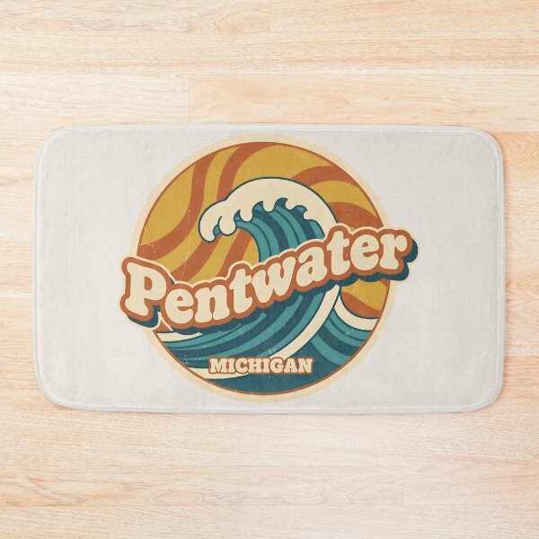 Item preview, Pentwater, Michigan Retro Wave designed and sold by TheOldMittenIllustrated.