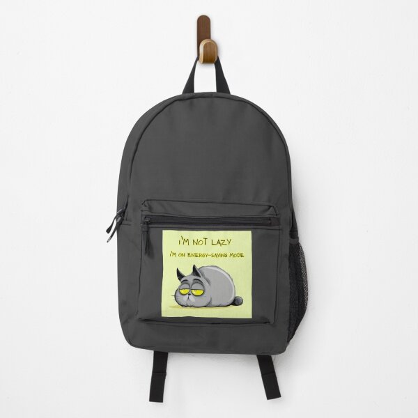 Item preview, I’m not lazy, I’m on energy-saving mode, a simple sleepy cat artwork designed and sold by silent-violin.