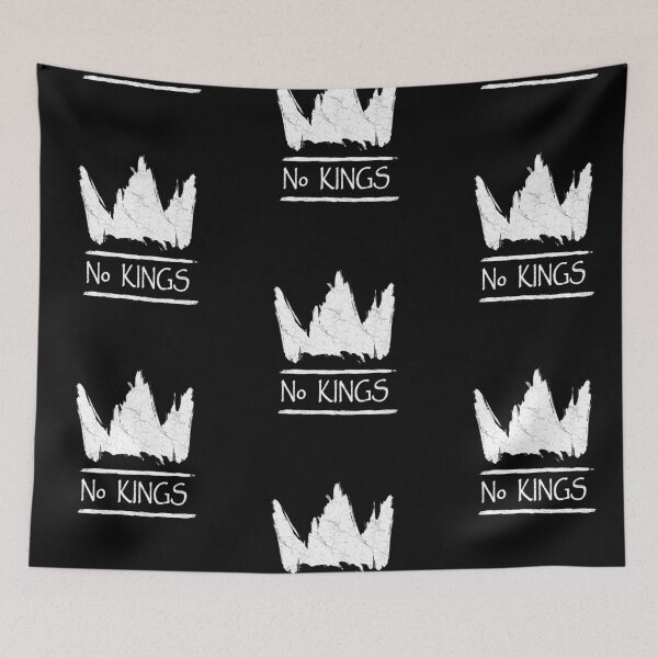 Item preview, No Kings - Simple and minimal No kings in America icon - crown chalk free hand drawn like icon with brush strokes | carved white  designed and sold by ZechJohnRB.