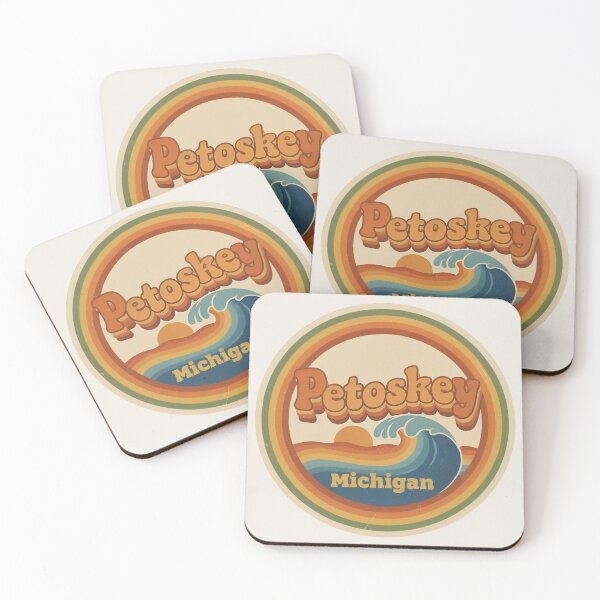 Item preview, Petoskey, Michigan Retro Wave designed and sold by TheOldMittenIllustrated.
