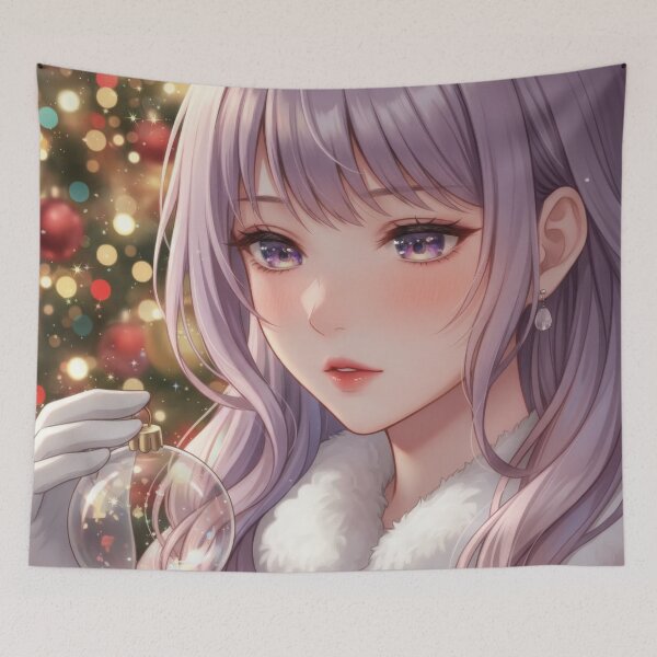 Item preview, An artistic Christmas portrait of a magical Waifu designed and sold by GerwantSHOP.