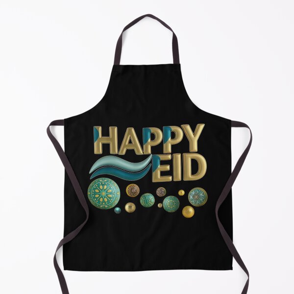 Item preview, "Happy Eid" 3D Gold & Teal Contemporary Celebration Art designed and sold by D-Islamic.