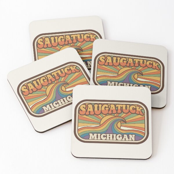 Item preview, Saugatuck, Michigan Retro Wave designed and sold by TheOldMittenIllustrated.