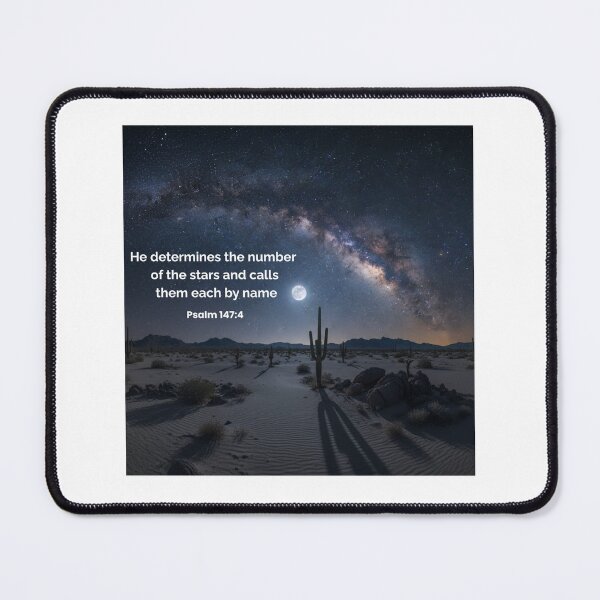 Item preview, He Calls the Stars by Name — Psalm 147:4 Desert Night Christian Art designed and sold by Illustrated Faith.