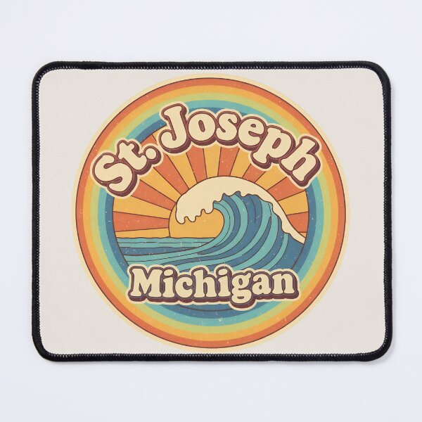 Item preview, St. Joseph, Michigan Retro Wave designed and sold by TheOldMittenIllustrated.