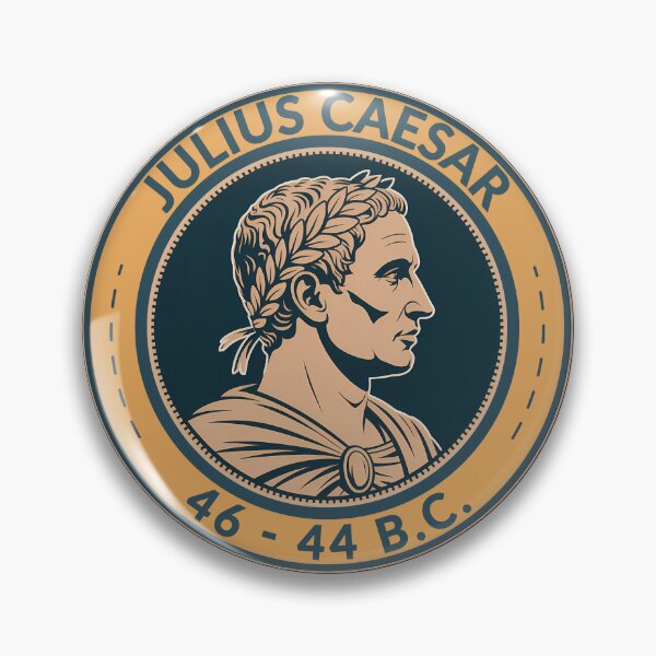 Item preview, Julius Caesar Roman Empire Illustration Badge designed and sold by KrisSidDesigns.