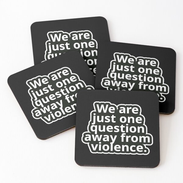Item preview, Workplace Humor Text – We Are Just One Question Away From Violence. – Bold Typography • Vintage Sticker Aesthetic designed and sold by JacobKAurumhead.