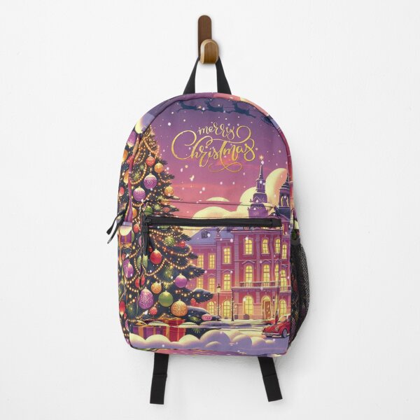 Item preview, Christmas City Scene – Cozy Winter Town Illustration with Christmas Trees and Lights designed and sold by Sugar Wisdom .