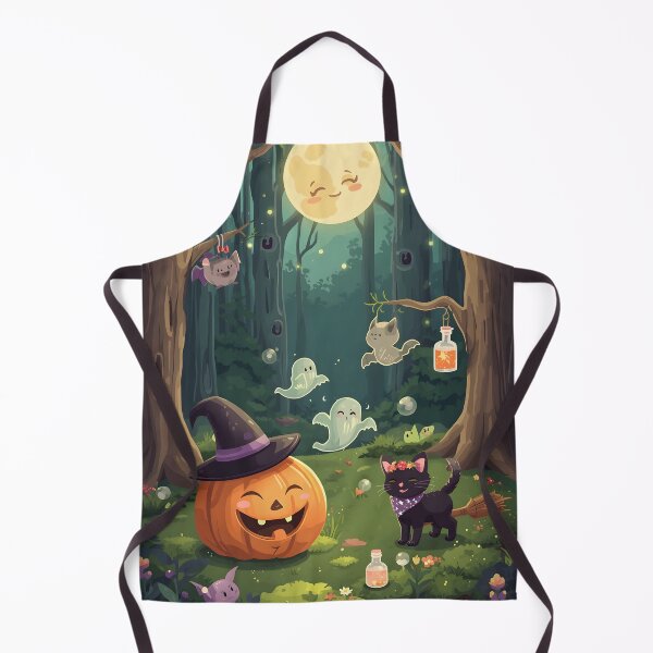 Item preview, Enchanted Forest Halloween Scene Sticker Pack - Cute Witch Pumpkin and Kawaii Ghosts Decals designed and sold by MoonlitDoodles1.