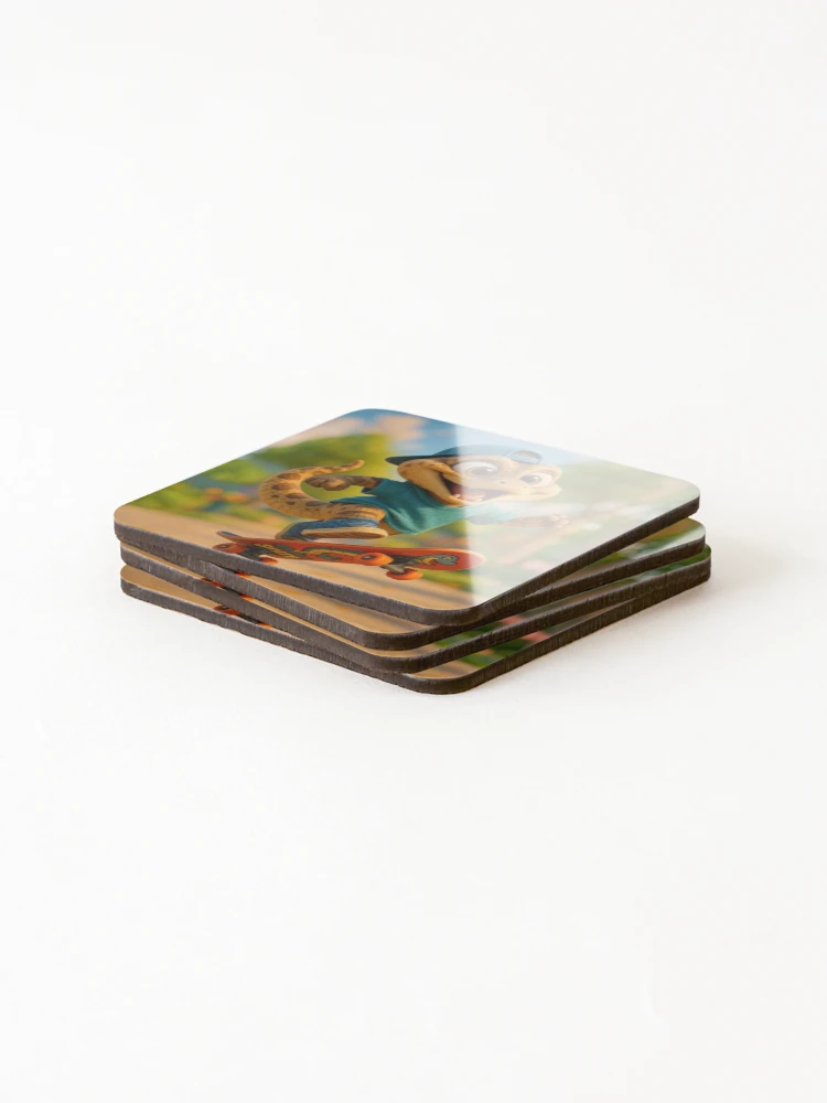 Thumbnail 4 of 5, Coasters (Set of 4), Skater Python designed and sold by Sillytoe.