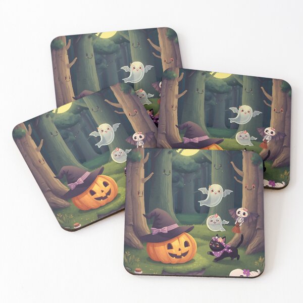 Item preview, Magical Woodland Halloween Night Sticker Pack - Cute Witch Pumpkin, Kawaii Ghosts, and Black Cat Decals designed and sold by MoonlitDoodles1.