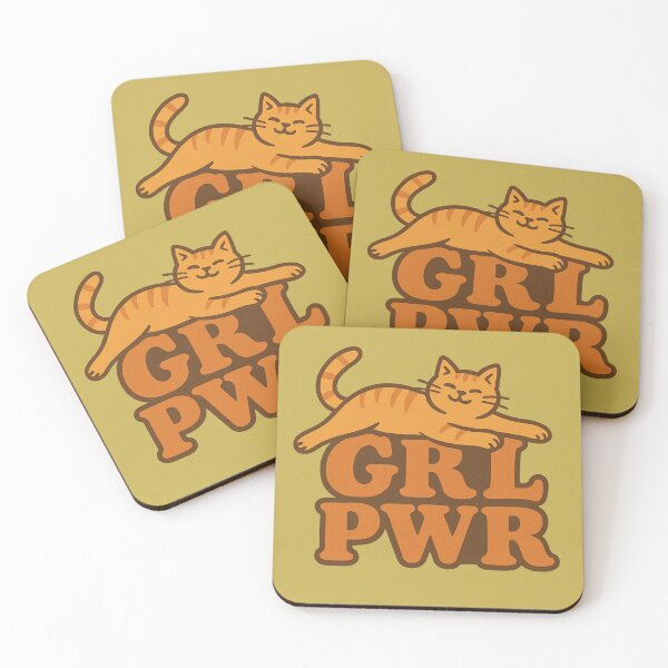 Item preview, GRL PWR Cat – Retro Feminist Empowerment Design designed and sold by Meandmyshop.