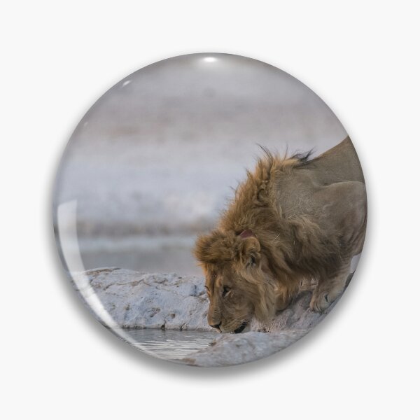 Item preview, Edge of Thirst — Lion at the White Pan, Etosha designed and sold by DavideAntoniani.