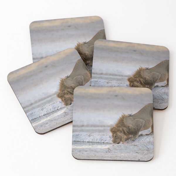 Item preview, Edge of Thirst — Lion at the White Pan, Etosha designed and sold by DavideAntoniani.
