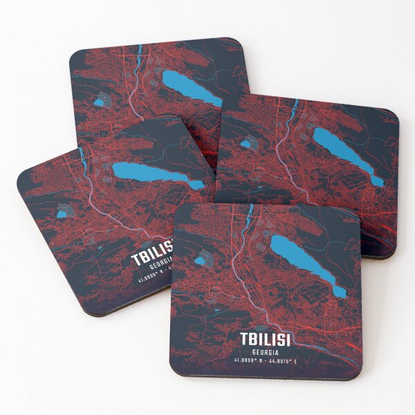 Item preview, Tbilisi Red & Blue Minimalist Map designed and sold by HomeLivingCo.