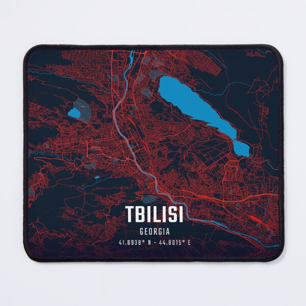 Item preview, Tbilisi Red & Blue Minimalist Map designed and sold by HomeLivingCo.