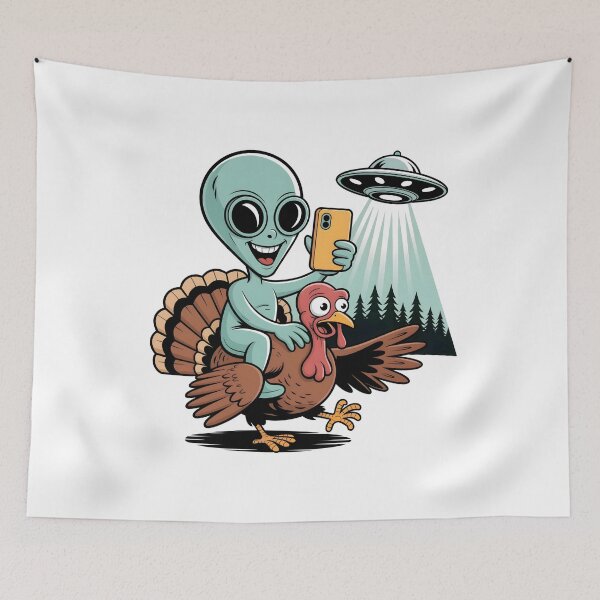 Item preview, Alien Turkey Ufo Selfie - Funny Thanksgiving designed and sold by GRABAPSHOP.