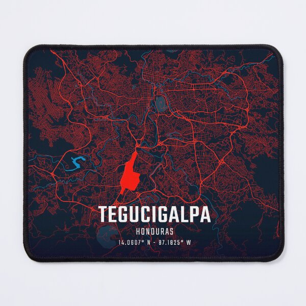 Item preview, Tegucigalpa Red & Blue Minimalist Map designed and sold by HomeLivingCo.