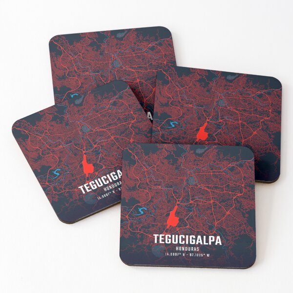 Item preview, Tegucigalpa Red & Blue Minimalist Map designed and sold by HomeLivingCo.