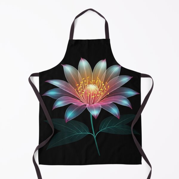 Item preview, Ethereal X-Ray Flower – Luminous Cyan and Magenta Petals with Golden Glow  designed and sold by PixelVibe782.