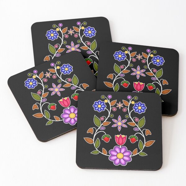 Item preview, Ojibwe Floral Native Flowers And Strawberries designed and sold by YalenArt.