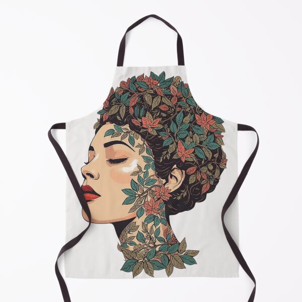 Item preview, Abstract Botanical Beauty Portrait | Woman with Flowers and Leaves Hair Nature Art designed and sold by Caira-Design.