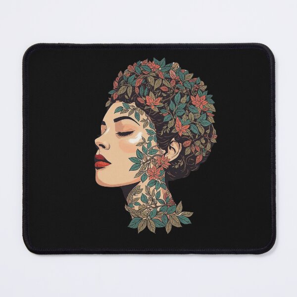 Item preview, Abstract Botanical Beauty Portrait | Woman with Flowers and Leaves Hair Nature Art designed and sold by Caira-Design.