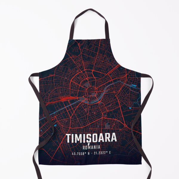 Item preview, Timișoara Red & Blue Minimalist Map designed and sold by HomeLivingCo.