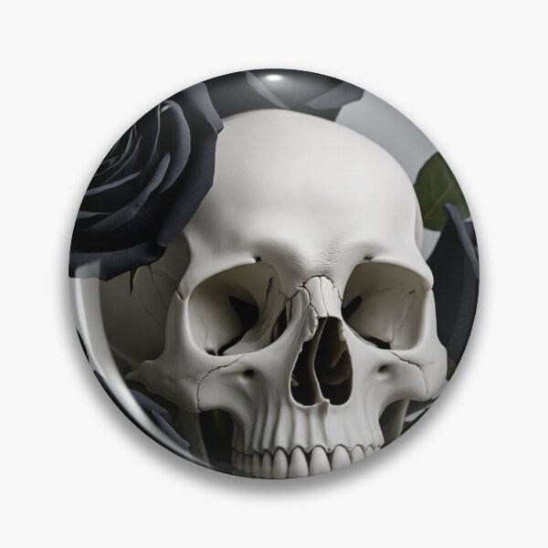 Item preview, Skull with Black Roses and Candle: A Dark Elegance designed and sold by YAM716.