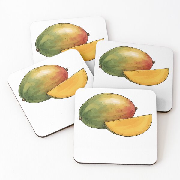 Item preview, mango Watercolor hand drawn illustration tropical fruits lovers designed and sold by LittleArij.