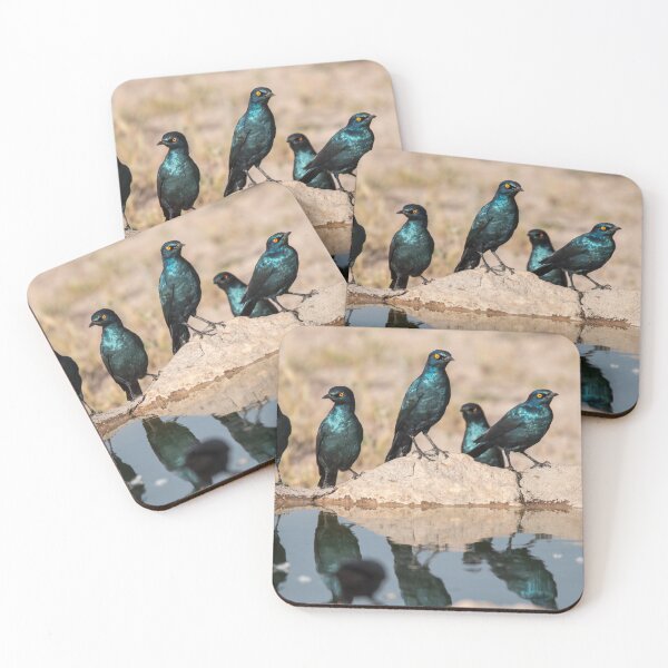 Item preview, Emerald Choir — Glossy Starlings at the Water’s Edge, Etosha designed and sold by DavideAntoniani.
