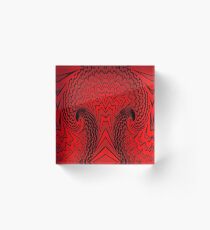 Black and red zigzag tree Acrylic Block