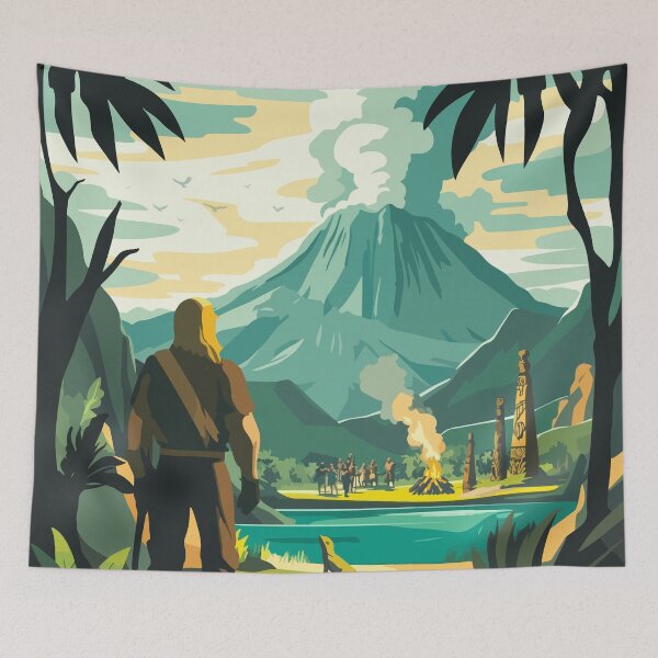 Item preview, Robinson Crusoe - Inspired Illustration / Retro Board Game Poster / Wall Art Print / Fantasy, Board Game, RPG, DnD / Home Decor Gift Idea  designed and sold by RoleplayRealm.