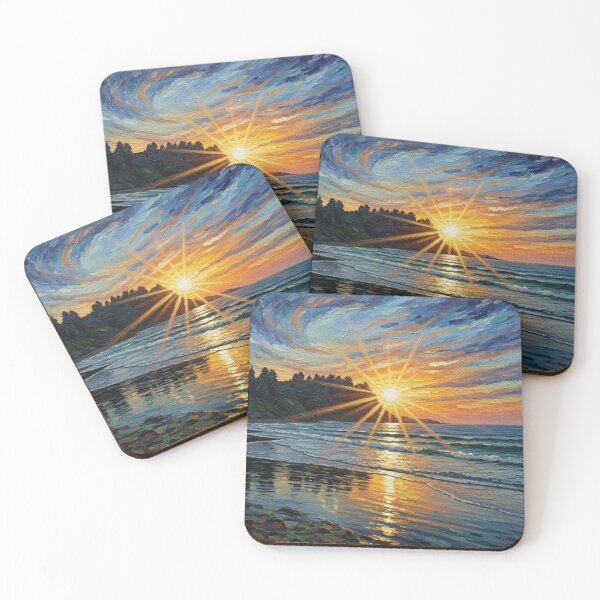Item preview, Fort Worden Sunset Painting – Pacific Northwest Ocean Wall Art | Colorful Seascape  designed and sold by Alaska Magick.