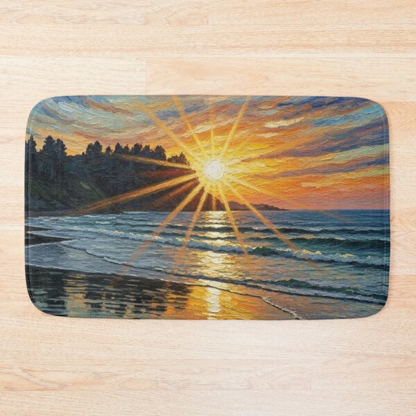 Item preview, Fort Worden Sunset Painting – Pacific Northwest Ocean Wall Art | Colorful Seascape  designed and sold by Alaska Magick.