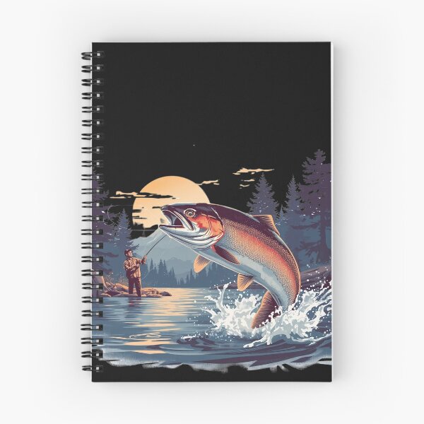 Item preview, Trout Fishing Action | Vintage Fly Fisherman Catching Fish at Sunset/Sunrise designed and sold by Caira-Design.