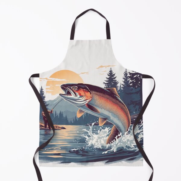 Item preview, Trout Fishing Action | Vintage Fly Fisherman Catching Fish at Sunset/Sunrise designed and sold by Caira-Design.