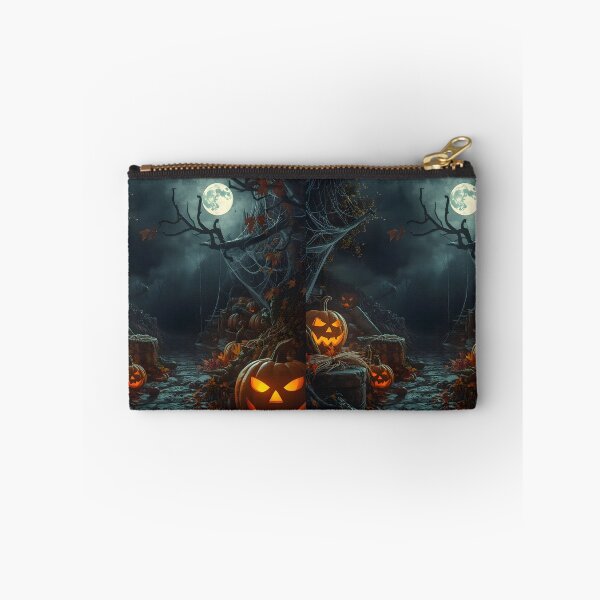 Item preview, Full Moon Jack O' Lantern Path: Scary & Creepy Halloween Horror Landscape designed and sold by VibranPalette.