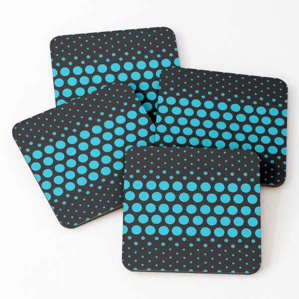 Item preview, Dotwave Aqua Blue Polka Dots on Black designed and sold by POLKAIWERX.