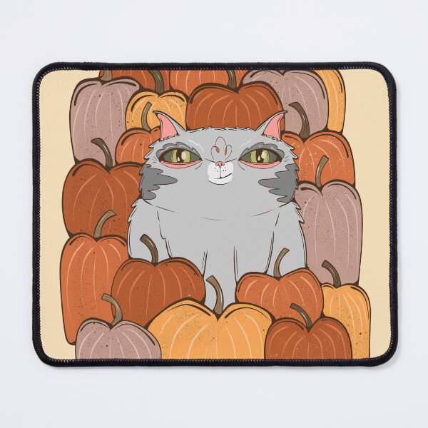 Item preview, Chonky Cat with Pumpkins- Autumn VibesCat Art designed and sold by crestfallenmermaid.