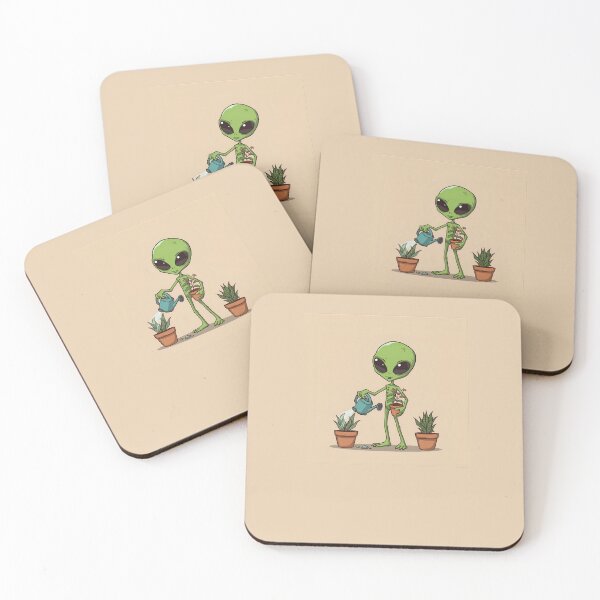 Item preview, Alien Watering Plants Cartoon Illustration designed and sold by TigerGrey.