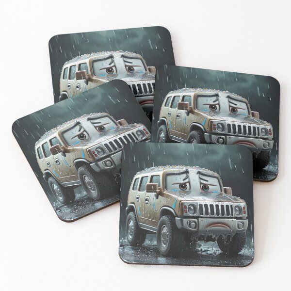 Item preview, Sad Hummer SUV Cartoon Print – Felia Art from Cyber Lemon Collection designed and sold by Felia001.