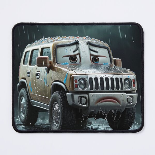 Item preview, Sad Hummer SUV Cartoon Print – Felia Art from Cyber Lemon Collection designed and sold by Felia001.