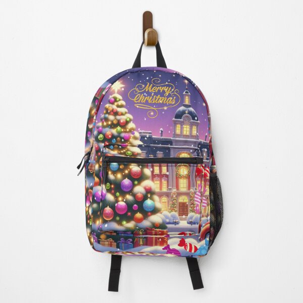 Item preview, Christmas City Scene – Cozy Winter Town Illustration with Christmas Trees and Lights designed and sold by Sugar Wisdom .