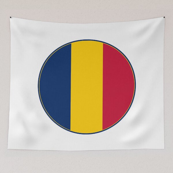Item preview, Chad National Flag Round Design - Blue Yellow Red Tricolor designed and sold by NTGUILTY.