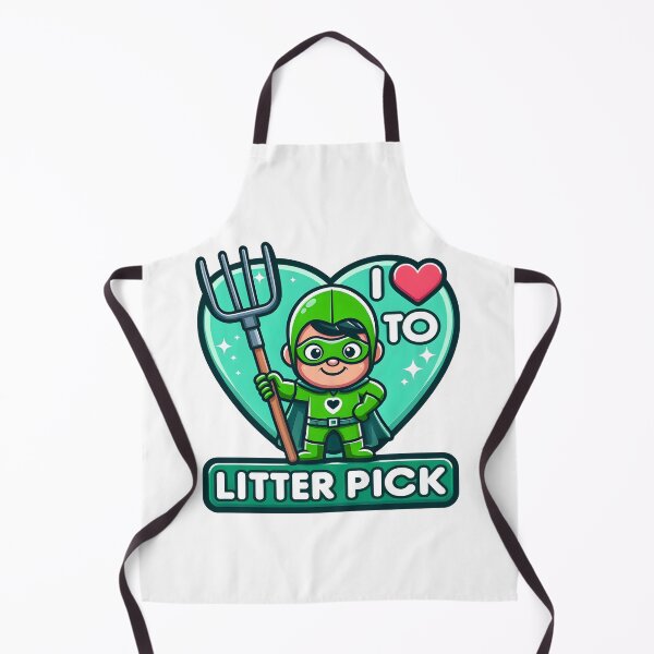 Item preview, Superhero Kid Loves to Litter Pick Cartoon Design. designed and sold by The-T-In-Retro.