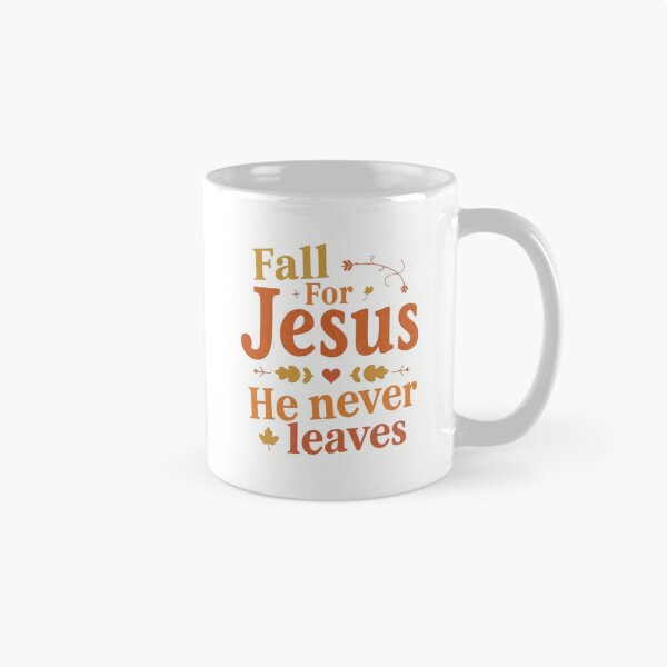 Item preview, Fall For Jesus He Never Leaves T‑Shirt | Christian Autumn Tee for Church, Thanksgiving, and Faith Apparel designed and sold by GAIDREDA.