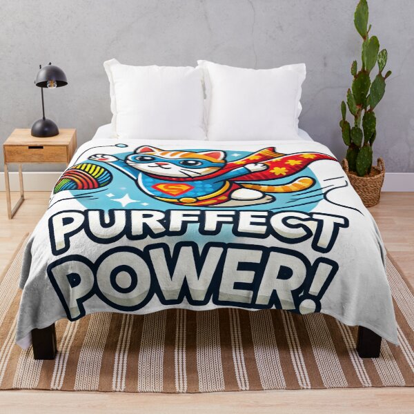 Item preview, Superhero Cat Cartoon Purrfect Power Design. designed and sold by The-T-In-Retro.
