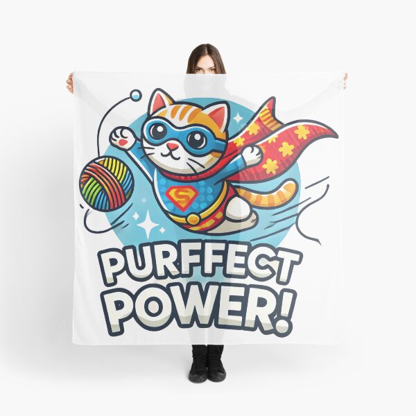 Item preview, Superhero Cat Cartoon Purrfect Power Design. designed and sold by The-T-In-Retro.